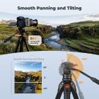 K&F Concept 63" Camera Tripod with Fluid Head, Lightweight Aluminum Video Tripod for Vlogging, Travel & Live Streaming