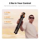60" Carbon Fiber Travel Tripod for Camera, 2.0lb Ultra-Lightweight with Flexible Center Axis, Low Profile 360° Pan Tilt Ball Head, Arca QR Plate, Max Load 13.2lb K&F CONCEPT