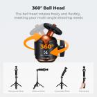 25.6'' Mini Selfie Stick Tripod Stand, 5 Levels 360° Ball Head Pocket Tripod with Cold Shoe, Small Tripod Compatible with DJI Osmo Pocket 3 Action 5 Pro GoPro Hero13 Smartphone.