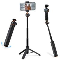 K&F CONCEPT MS71 [1s Auto Open] Mini Selfie Stick Tripod, 25.6''Lightweight Ball Head Pocket Tripod with Cold Shoe, Small Desk Tripod Compatible with DJI Osmo Pocket 4/3 Action5 GoPro13/12.