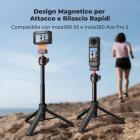 Treppiede magnetico a sgancio rapido K&F CONCEPT compatibile con Insta360 Ace Pro 2, treppiede apribile a pressione da 26", testa a sfera a 360°, asta di estensione, impugnatura da tavolo, bastone per selfie portatile per Insta360 X5, supporto pe