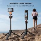 K&F CONCEPT Magnetic Quick Release Tripod Compatible with Insta360 Ace Pro 2, 26" Tap-Open Tripod 360° Ball Head Extension Rod Table Portable Handle Grip Selfie Stick for Insta360 X5, Vlogging Stand