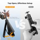 K&F CONCEPT Magnetic Quick Release Tripod Compatible with Insta360 Ace Pro 2, 26" Tap-Open Tripod 360° Ball Head Extension Rod Table Portable Handle Grip Selfie Stick for Insta360 X5, Vlogging Stand