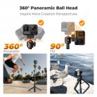 K&F CONCEPT Magnetic Quick Release Tripod Compatible with Insta360 Ace Pro 2, 26" Tap-Open Tripod 360° Ball Head Extension Rod Table Portable Handle Grip Selfie Stick for Insta360 X5, Vlogging Stand