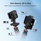 K&F Concept 62" Selfie Stick Tripod with Remote, Auto Open Phone Tripod for Vlogging & Travel