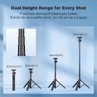 K&F Concept 62" Selfie Stick Tripod with Remote, Auto Open Phone Tripod for Vlogging & Travel