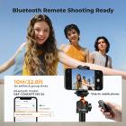 K&F Concept 62" Selfie Stick Tripod with Remote, Auto Open Phone Tripod for Vlogging & Travel