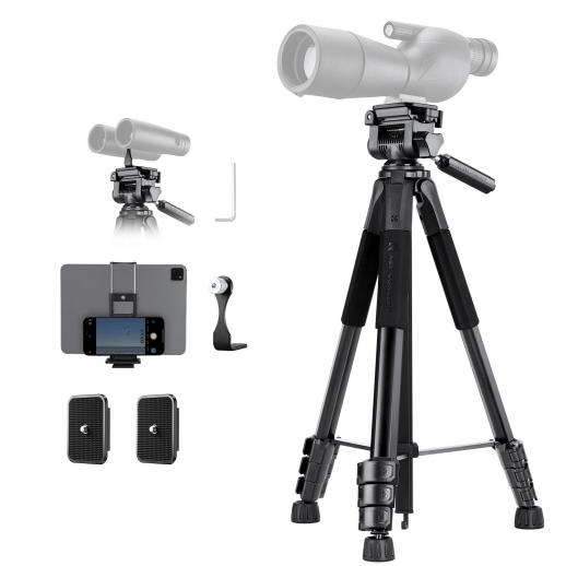 K&F CONCEPT Spotting Scope Tripod with Binocular Adapter