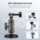 K&F CONCEPT Magnetic Camera Mount with Magic Arm, 360° Adjustable Ball Head Mount for GoPro, DJI & Insta360 Action Cameras, Quick Release Magnetic Suction Cup Mount for Video Shooting