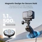 K&F CONCEPT Magnetic Camera Mount with Magic Arm, 360° Adjustable Ball Head Mount for GoPro, DJI & Insta360 Action Cameras, Quick Release Magnetic Suction Cup Mount for Video Shooting