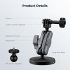 K&F CONCEPT Magnetic Camera Mount with Magic Arm, 360° Adjustable Ball Head Mount for GoPro, DJI & Insta360 Action Cameras, Quick Release Magnetic Suction Cup Mount for Video Shooting