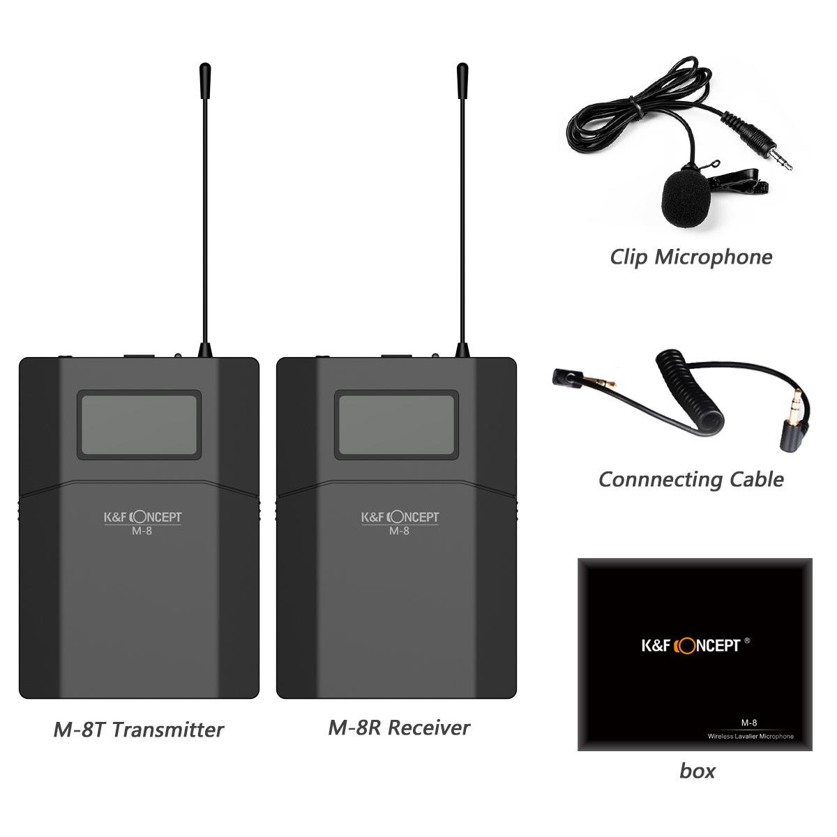 M8 UHF Wireless Lavalier Microphone for Video Camera & Camcorder