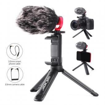 Camera Video Microphone Kit for YouTube, Vlog Windscreen 3.5mm for Phone and Camera