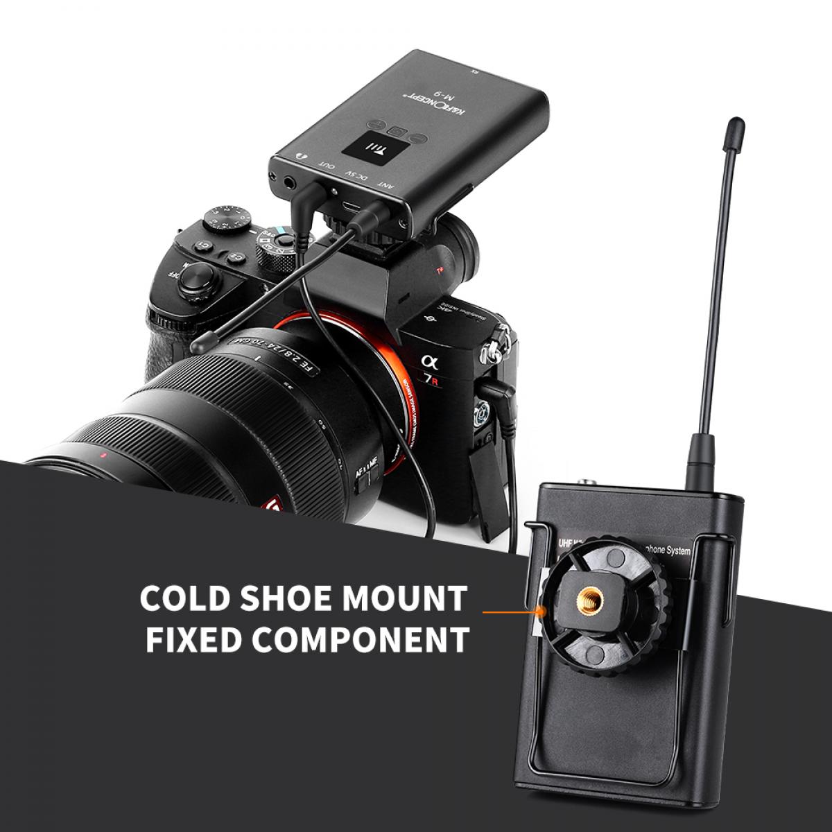 M9 Wireless Microphone Metal Shell Support SLR Cameras, Digital Cameras, Receivers, Android Smart Phones, Laptops, DV