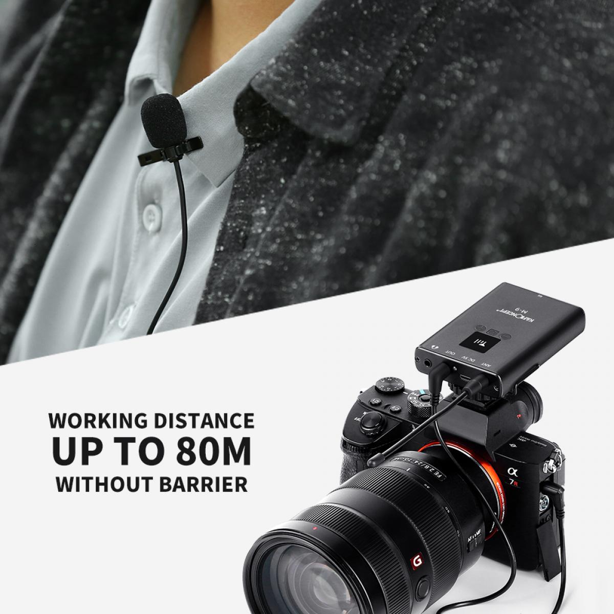 M9 Wireless Microphone Metal Shell Support SLR Cameras, Digital Cameras, Receivers, Android Smart Phones, Laptops, DV