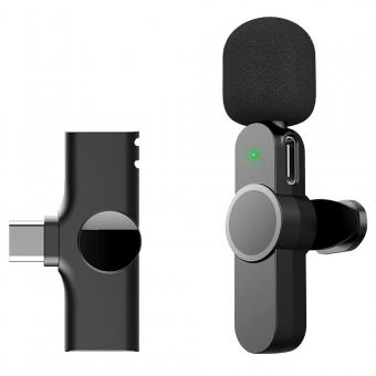 EP033 Mini Plug Play Microphone Wireless Lavalier Mic For Type-C Phones Laptop