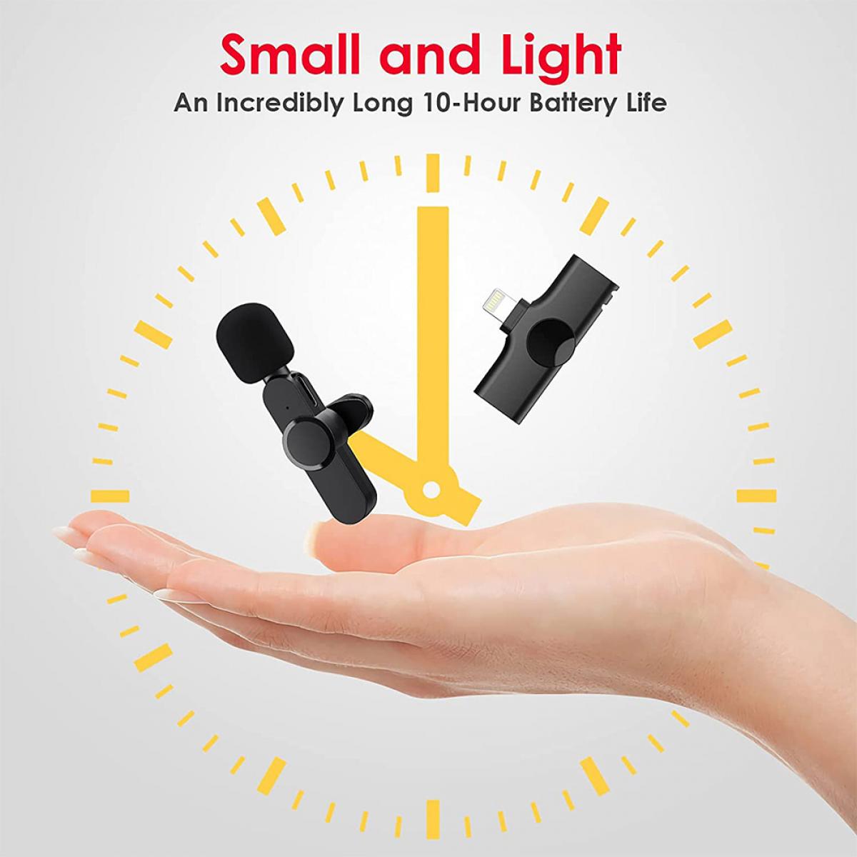 EP033 Mini Plug Play Microphone Wireless Lavalier Mic For iPhone & iPad