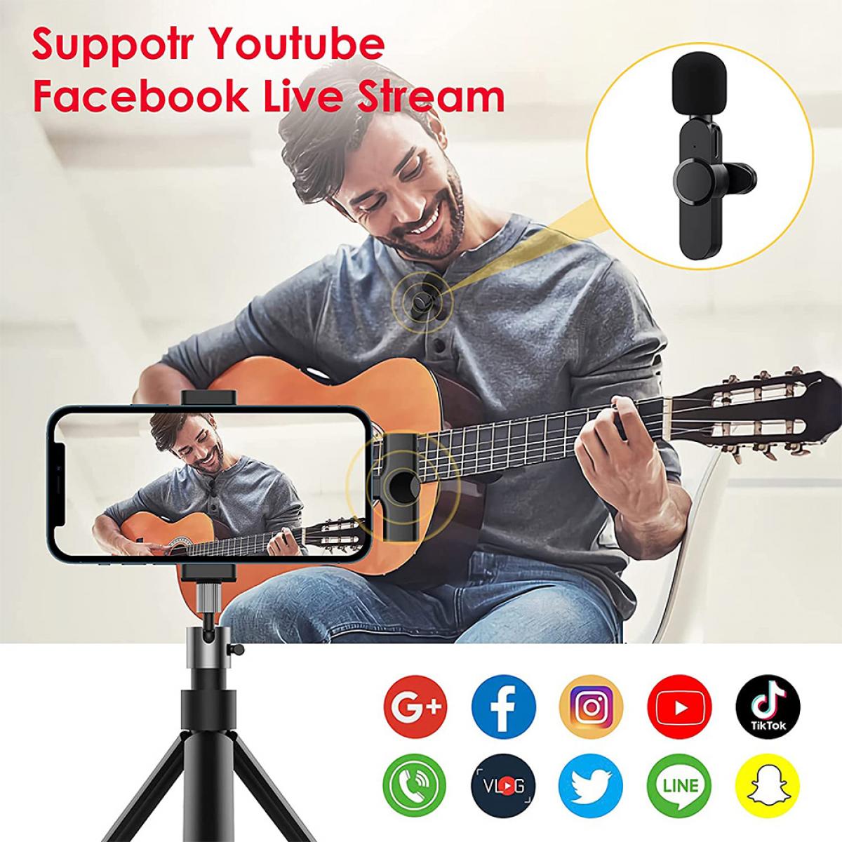 EP033 Mini Plug Play Microphone Wireless Lavalier Mic For iPhone & iPad