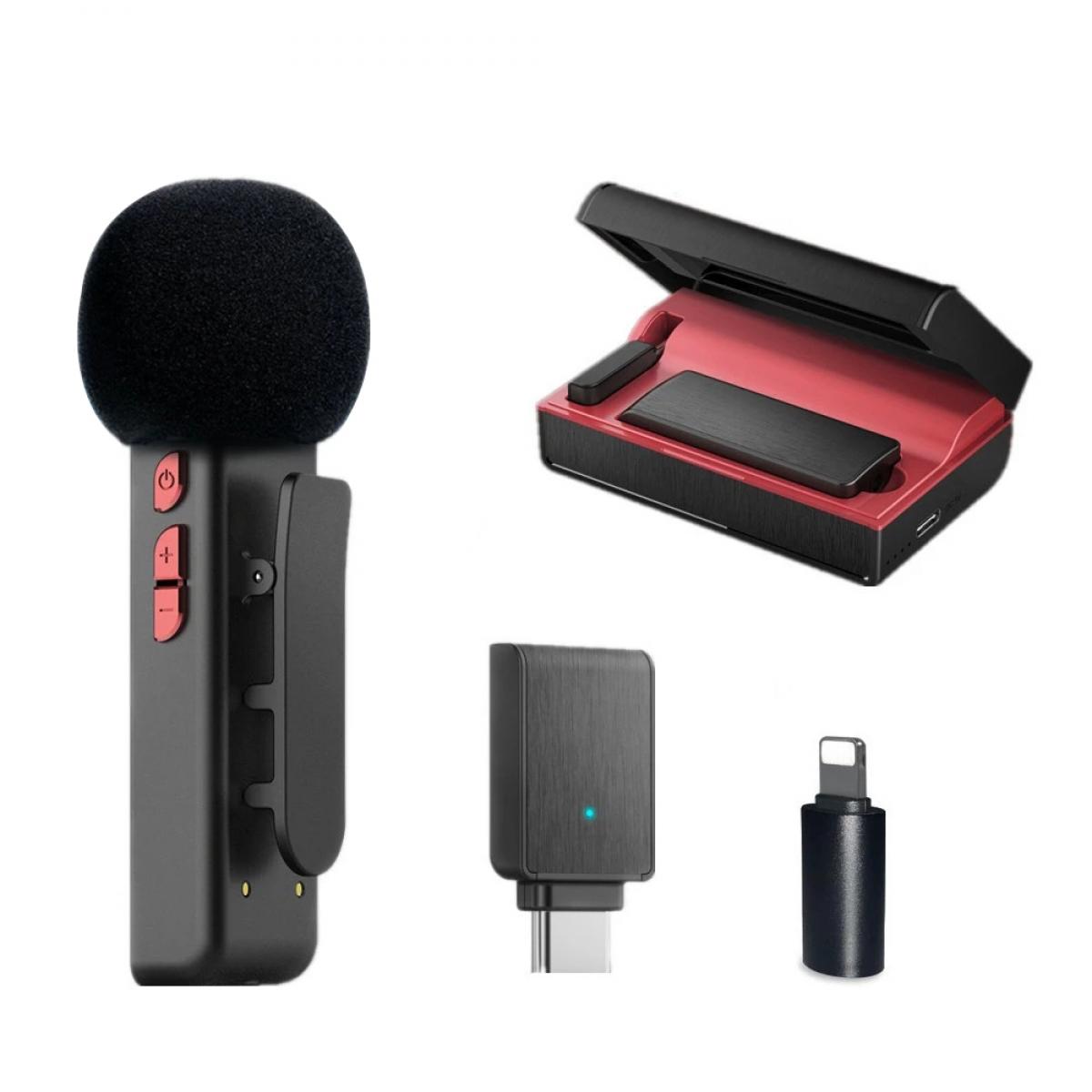 LEKATO Wireless Lavalier Microphone w/ Charging Case for iPhone