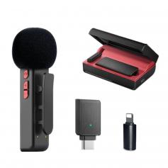E300 2.4GHz Wireless Lavalier Microphone with Charging Case Plug&Play for Streaming - Type-C