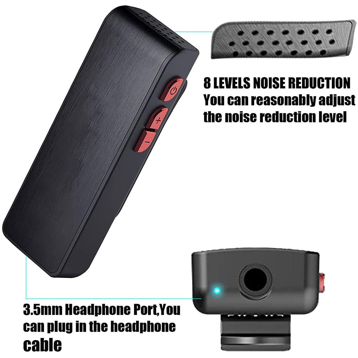 Microfono Wireless per iPhone, Telefono Android, Fotocamera, Laptop,  MacBook, Doppio microfono lavalier professionale con 3 adattatori per cavo  per registrazione video, Vlog, Tiktok, , meeting : :  Elettronica