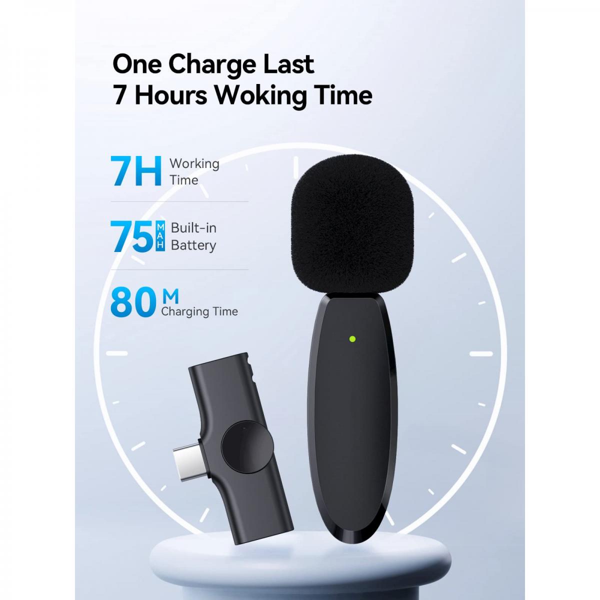 Android용 AP004 무선 라발리에 마이크 - 동영상, 라이브 스트리밍, 동영상 블로그용 USB C 미니 라발리에 마이크 ...