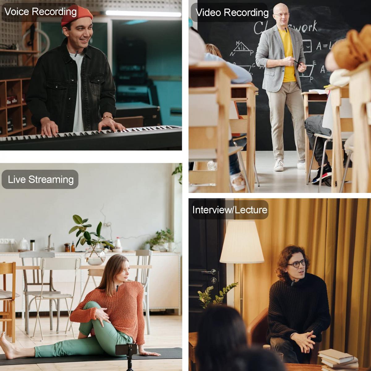 AP004 Plug and Play Wireless Lavalier Microphone for for iPhone 14 pro Recording, Wireless Microphone for YouTube, TikTok, Facebook Live, Vlog No App