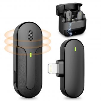 M8 Pro Wireless Lavalier Microphone Leereel Plug-Play Mini Lapel Mic with 700mAh Charging Case