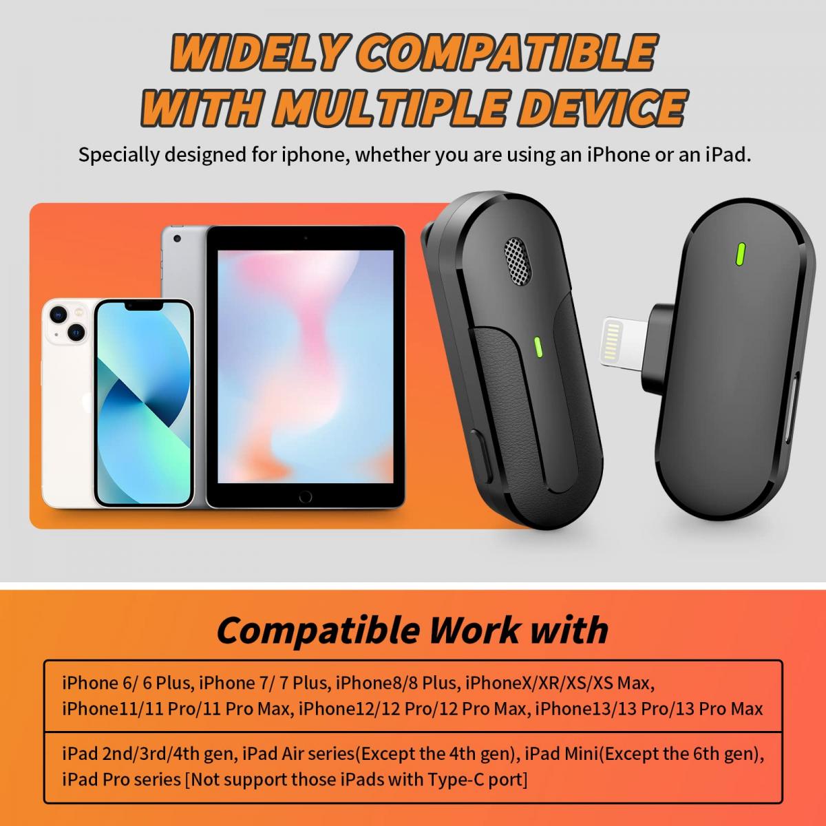 M8 Pro Wireless Lavalier Microphone Leereel PlugPlay Mini Lapel Mic