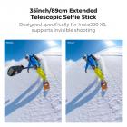 K&F CONCEPT Magnetic Quick Release Foldable Selfie Stick Compatible with Insta360 X5, 89cm/35inch Aluminum Alloy Extension Rod Invisible Pole, Adjustable Handle Grip with Safety Lock