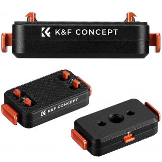 K&F Concept マグネット式クイックリリースマウント Insta360 X5対応、安全ロック付きアルミニウム合金ブラケットベース/三脚、自撮り棒スタンド、アクションカメラVlogアクセサリー用1/4インチネジ穴