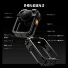 K&F CONCEPT メタルカメラケージ（DJI Osmo 360アクセサリー対応）、アルミニウム合金製保護ケース｜シリコンレンズカバー付き｜コールドシューマウント2個付き拡張フレーム｜充電インターフェース内蔵
