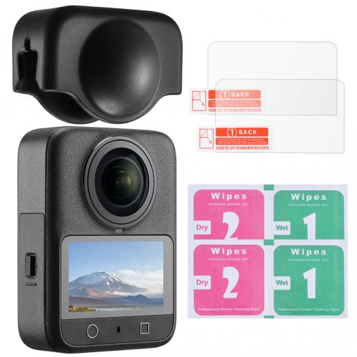 K&Fコンセプトスクリーンプロテクターキット（DJI OSMO 360アクセサリー対応）、超高精細ディスプレイ強化ガラスフィルム、シリコンレンズ保護カバーキャップ付き、硬度9H、指紋防止、傷防止