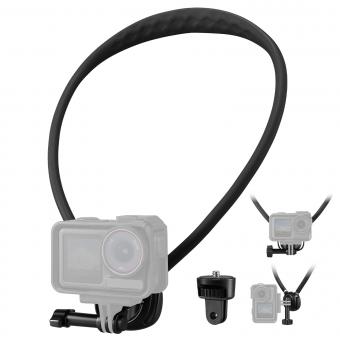 K&F CONCEPT Neck Mount with Air Cushion, Camera Holder with 1/4" Adapter, Hands-Free POV Vlogging for GoPro Hero 13/12/11/10/9/8/7/6/5/4/MAX, Insta 360 X5/X4/Ace Pro 2, DJI Osmo Nano Action 3/4/5 Pro