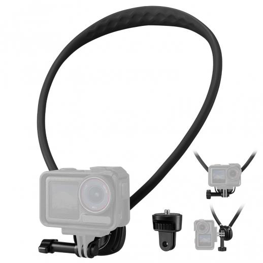 K&F CONCEPT Neck Mount with Air Cushion, Camera Holder with 1/4" Adapter, Hands-Free POV Vlogging for GoPro Hero 13/12/11/10/9/8/7/6/5/4/MAX, Insta 360 X5/X4/Ace Pro 2, DJI Osmo Nano Action 3/4/5 Pro