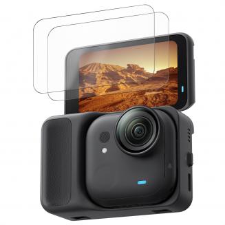 K&F CONCEPT 3Pack Screen Protector Compatible with Insta360 GO Ultra, 2.5D Curved Edge Protection High Definition Tempered Glass 9H Hardness Anti-Scratch Anti-Bubble, Go Ultra Action Camera Accessories