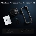 K&F Concept Standard Camera Cage Compatible with Insta360 X5, Aluminum Alloy Protective Frame Case with Silicone Lens Cover |1/4" Screw Hole | 2 Cold Shoe Mounts for Microphone and LED Video Light