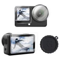 K&F CONCEPT Screen Protector for DJI OSMO Action 6 Camera + Lens cap Cover 0.3mm 9H Hardness Tempered Glass Protector, Anti-Scrach Anti-Bubble(2-pack)