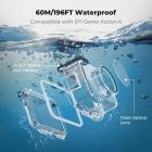 K&F CONCEPT 60M/196FT Waterproof Case with Floating Handle Kit Compatible with DJI Osmo Action 6, Underwater Housing with Cold Shoe Mount|Anti-Fog Sheet,Deep Diving Scuba Protective Shell