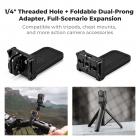 K&F CONCEPT Magnetic Vertical Shoot Adapter Compatible with DJI Osmo Nano/Xtra Atto, Strong Magnet Base Mount with Foldable Dual Claw, 1/4" Screw Interface, Hands-Free POV Mount for Vlogging