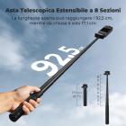 Asta per selfie pieghevole K&F CONCEPT compatibile con Insta360 X5, asta di prolunga in lega di alluminio da 92,5 cm/36,4 pollici, asta invisibile, 1/4