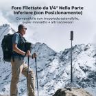 Asta per selfie pieghevole K&F CONCEPT compatibile con Insta360 X5, asta di prolunga in lega di alluminio da 92,5 cm/36,4 pollici, asta invisibile, 1/4