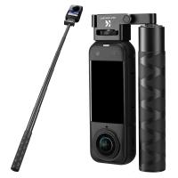 K&F CONCEPT Foldable Selfie Stick Compatible with Insta360 X5, 92.5cm/36.4inch Aluminum Alloy Extension Rod Invisible Pole, 1/4" Screw Mount Adjustable Handle Grip for Insta 360 X4/X3, DJI Osmo 360