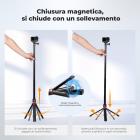 Treppiede telescopico K&F CONCEPT da 142 cm/55,9" per selfie stick per action camera, supporto portatile 2 in 1 con impugnatura e asta per GoPro Hero 13/12/11/10/9/8, accessori per DJI Osmo Action 6/Osmo Action 5 Pro/4/3