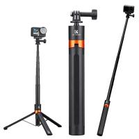 K&F CONCEPT 142cm/55.9" Telescopic Selfie Stick Tripod for Action Camera, 2-in-1 Portable Stand Handle Stick Pole for GoPro Hero 13/12/11/10/9/8, DJI Osmo Action 6/Osmo Action 5 Pro/4/3 Accessories