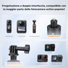 Treppiede K&F CONCEPT 2 in 1 per selfie stick invisibile da 66" per Insta360 X5/X4/X3/DJI Osmo 360, asta di estensione con impugnatura regolabile per GoPro, DJI Osmo Pocket 3/4, accessori per Osmo Action 5 Pro/6/4/3