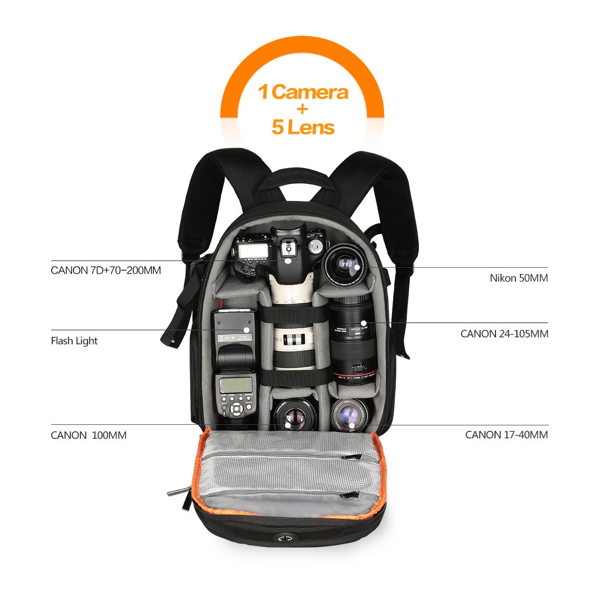 DSLR Camera Backpack for Travel Outdoor Photography 10.23*6.29*14.57