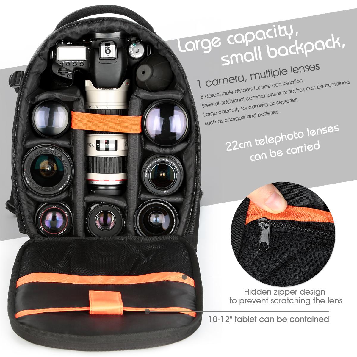 Small DSLR Camera Backpack for Travel Outdoor Photography 13*9.8*5.5