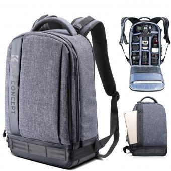 Large Camera Backpack DSLR/SLR Camera Bag Fits 15.6 Inch Laptop 13L with Tripod Holder&Laptop Compartment Compatible with Canon/Nikon/Sony/Olympus Dark Grey