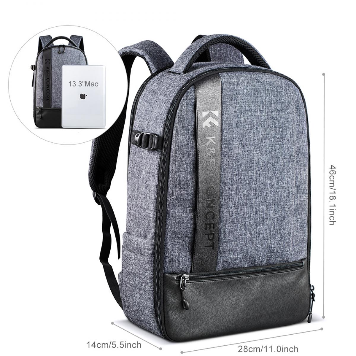 Professional Camera Backpack Waterproof Photography Bag - Gray - Backpack 18L Nature Wander 04(Black gray)
